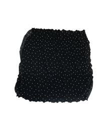 MER MER（メルメル）の「(2カラー) プリーツスカーフ ブラック/アイボリー（バンダナ/スカーフ）」