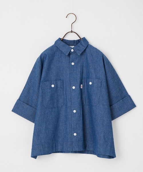 DANTON（ダントン）の「[DANTON/ダントン] コットンシャンブレー ショートスリーブ ワークシャツ（シャツ/ブラウス・レディース・ブルー・36）」の2枚目の写真
