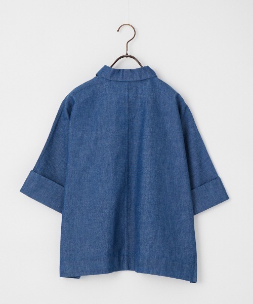 DANTON（ダントン）の「[DANTON/ダントン] コットンシャンブレー ショートスリーブ ワークシャツ（シャツ/ブラウス・レディース・ブルー・36）」の3枚目の写真