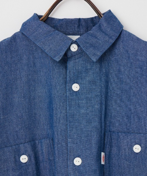 DANTON（ダントン）の「[DANTON/ダントン] コットンシャンブレー ショートスリーブ ワークシャツ（シャツ/ブラウス・レディース・ブルー・36）」の4枚目の写真