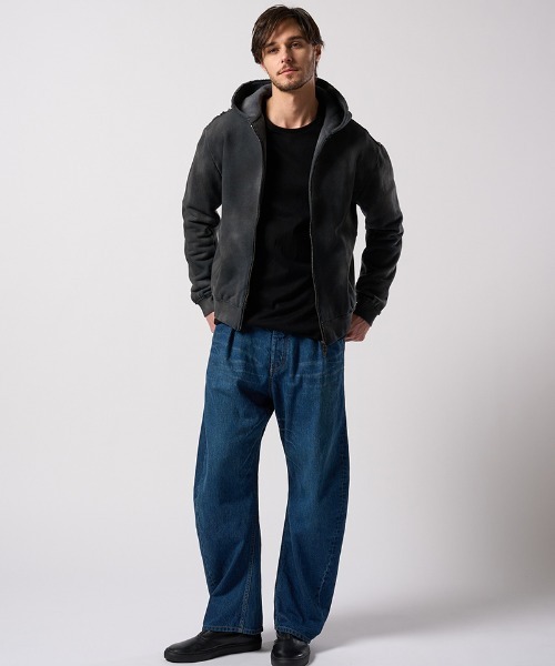 wjk（ダヴルジェイケイ）の「mlt5664- cut-off crew-neck L-S ロングスリーブカットソー(7006 js01j)（Tシャツ/カットソー・メンズ・ホワイト/ブラック・S/M/L/XL）」の12枚目の写真