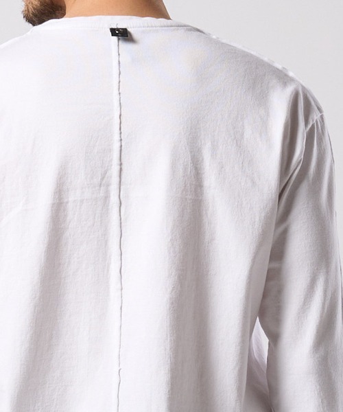 wjk（ダヴルジェイケイ）の「mlt5664- cut-off crew-neck L-S ロングスリーブカットソー(7006 js01j)（Tシャツ/カットソー・メンズ・ホワイト/ブラック・S/M/L/XL）」の15枚目の写真