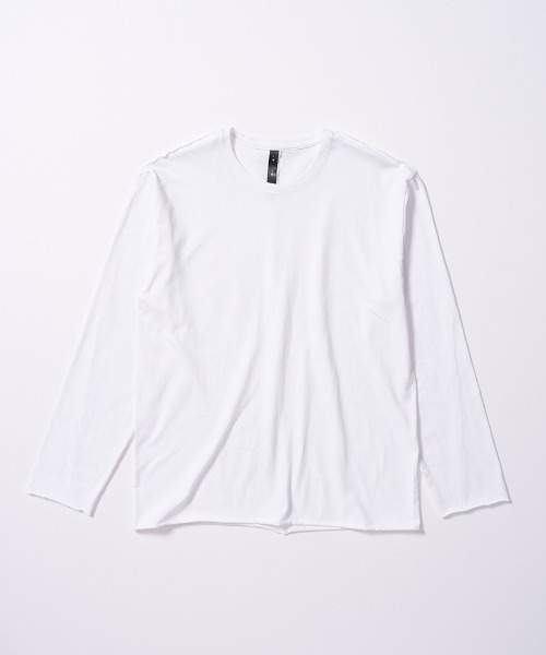 wjk（ダヴルジェイケイ）の「mlt5664- cut-off crew-neck L-S ロングスリーブカットソー(7006 js01j)（Tシャツ/カットソー・メンズ・ホワイト/ブラック・S/M/L/XL）」の16枚目の写真