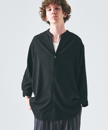 417 EDIFICE | クレープ クロップドスリーブ スキッパーシャツ(シャツ/ブラウス)