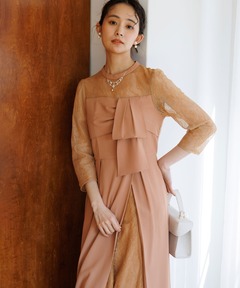 パンツレイヤードドレス/パンツドレス/結婚式/パーティー/お呼ばれ