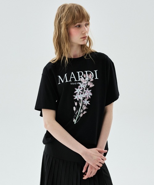 Mardi Mercredi(マルディメクルディ)の「TSHIRT LILIES & ROSES / Tシャツ リリー & ローズ(Tシャツ/カットソー・レディース・ブラック/ブラック×ピンク/ブラック×ブルー/アイボリー系1/ホワイト/アイボリー系2/ホワイト×イエロー/クリーム・FREE)」の19枚目の写真