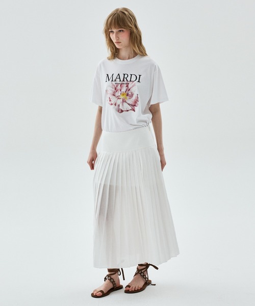 Mardi Mercredi(マルディメクルディ)の「TSHIRT LILIES & ROSES / Tシャツ リリー & ローズ(Tシャツ/カットソー・レディース・ブラック/ブラック×ピンク/ブラック×ブルー/アイボリー系1/ホワイト/アイボリー系2/ホワイト×イエロー/クリーム・FREE)」の18枚目の写真