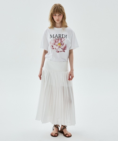 Mardi Mercredi(マルディメクルディ)の「TSHIRT LILIES & ROSES / Tシャツ リリー & ローズ(Tシャツ/カットソー・レディース・ブラック/ブラック×ピンク/ブラック×ブルー/アイボリー系1/ホワイト/アイボリー系2/ホワイト×イエロー/クリーム・FREE)」の17枚目の写真