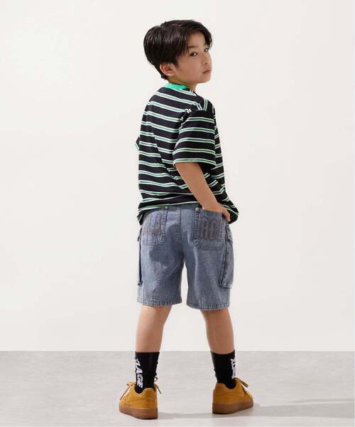 XLARGE KIDS（エクストララージキッズ）の「スタンダードロゴ ボーダー半袖Tシャツ（Tシャツ/カットソー・キッズ・ブラウン/ブラック・140cm/130cm/90cm/100cm/110cm/120cm）」の4枚目の写真