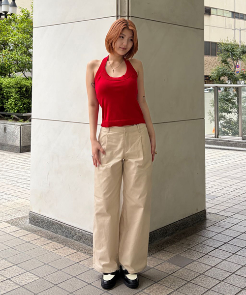 Oriens JOURNAL STANDARD(オリエンス ジャーナルスタンダード)の「タックドスラックスチノ(チノパンツ・レディース・ブラック/ベージュ・36/38)」の13枚目の写真