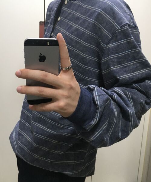 CORNERBLESS(コーナーブレス)の「WASHED STRIPE BLUE HENLEY NECK LONG SLEEVE(Tシャツ/カットソー・レディース・その他・MEDIUM/LARGE/X-LARGE)」の6枚目の写真