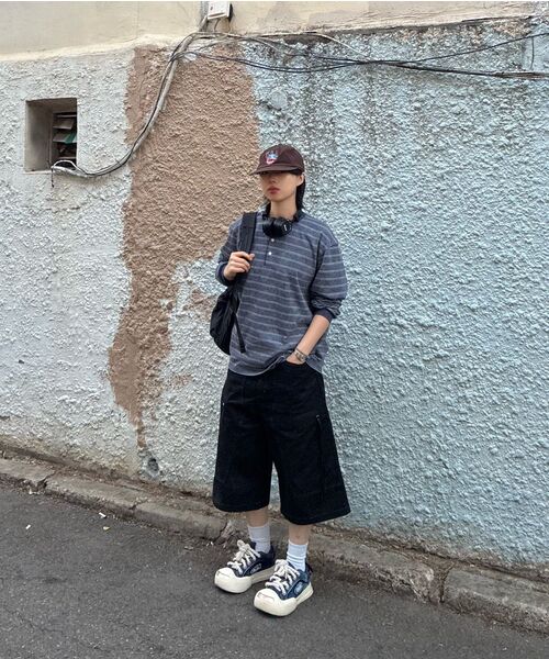 CORNERBLESS(コーナーブレス)の「WASHED STRIPE BLUE HENLEY NECK LONG SLEEVE(Tシャツ/カットソー・レディース・その他・MEDIUM/LARGE/X-LARGE)」の7枚目の写真
