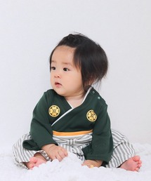 Grattis（グラッティス）の「(KE)ベビー袴 男の子 袴 ロンパース お食い初め 服 ベビー 袴 初節句 衣装 赤ちゃん 袴ロンパース 100日祝い 60 70 80 90 cm センチ お宮参り オシャレ おしゃれ 黒 孫 ブラック ベビー服 正月（ロンパース）」