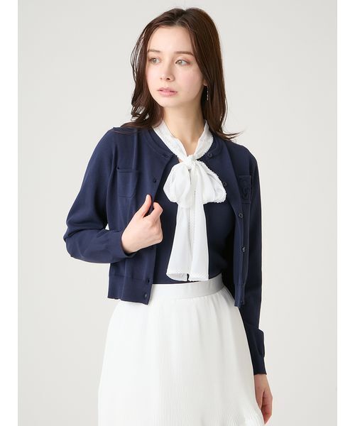 CELFORD(セルフォード)の「【洗える】【UVカット】ポケット付きカーディガン(カーディガン/ボレロ・レディース・オフホワイト/ライム/その他/ネイビー・F)」の10枚目の写真