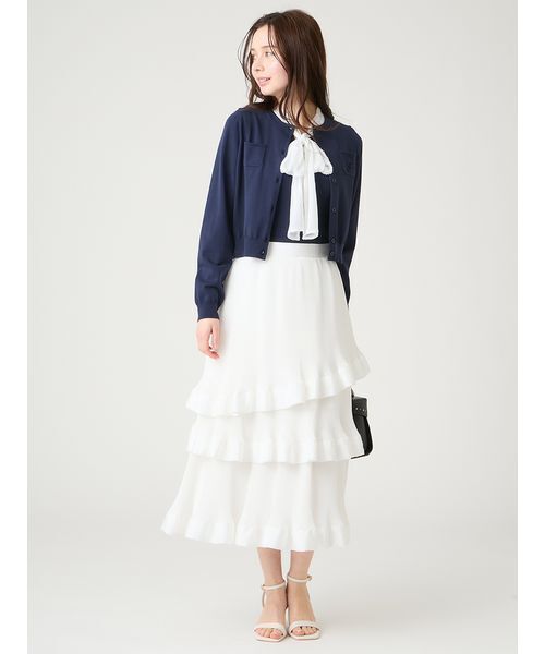CELFORD(セルフォード)の「【洗える】【UVカット】ポケット付きカーディガン(カーディガン/ボレロ・レディース・オフホワイト/ライム/その他/ネイビー・F)」の7枚目の写真