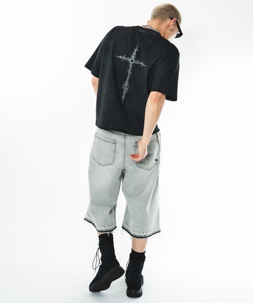 SHORT ROUND(ショートラウンド)の「SHORT ROUND/【26年春夏新作】コールドダイモチーフグラフィックT(Tシャツ/カットソー・メンズ・ブラック系その他/ホワイト・MEDIUM/LARGE)」の10枚目の写真