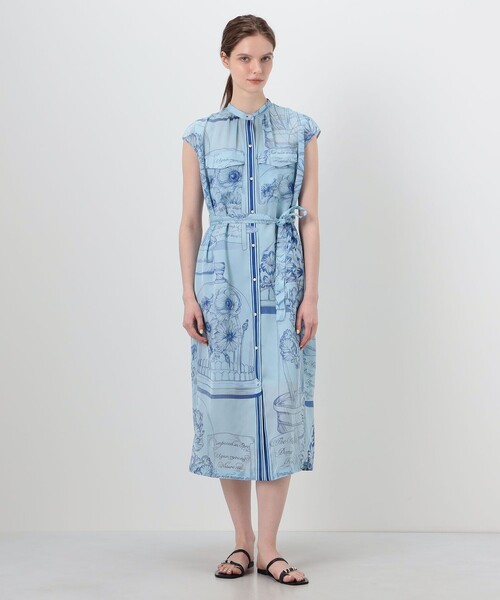 manipuri（マニプリ）の「【別注】manipuri for Ballsey Glass dome Flower ワンピース（シャツワンピース・レディース・ライトブルー/ブラック系その他・36）」の3枚目の写真
