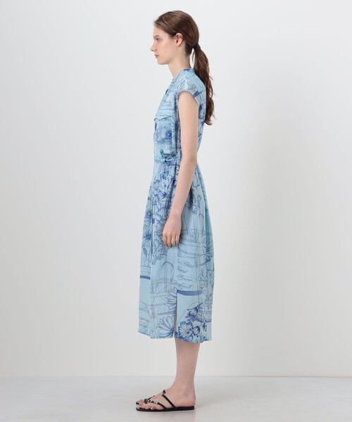 manipuri（マニプリ）の「【別注】manipuri for Ballsey Glass dome Flower ワンピース（シャツワンピース・レディース・ライトブルー/ブラック系その他・36）」の4枚目の写真