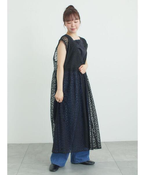 Samansa Mos2（サマンサ モスモス）の「チュール刺繍前後2WAYノースリワンピース（ワンピース・レディース・オフホワイト/キナリ/ブラック・S/M）」の8枚目の写真