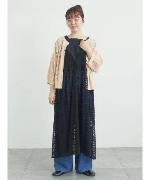 Samansa Mos2（サマンサ モスモス）の「チュール刺繍前後2WAYノースリワンピース（ワンピース・レディース・オフホワイト/キナリ/ブラック・S/M）」の9枚目の写真