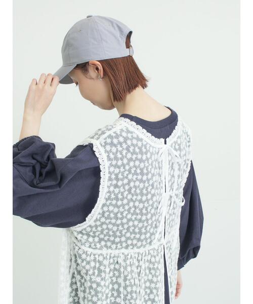 Samansa Mos2（サマンサ モスモス）の「チュール刺繍前後2WAYノースリワンピース（ワンピース・レディース・オフホワイト/キナリ/ブラック・S/M）」の14枚目の写真