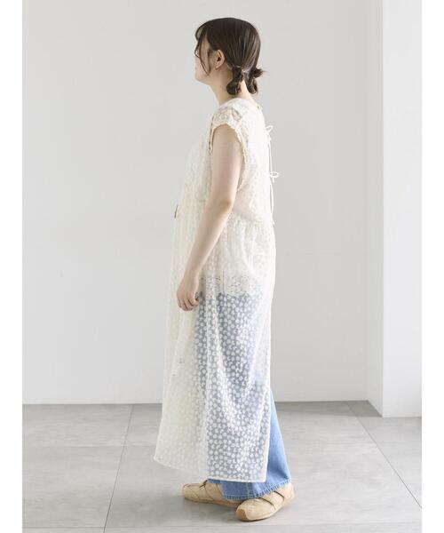 Samansa Mos2（サマンサ モスモス）の「チュール刺繍前後2WAYノースリワンピース（ワンピース・レディース・オフホワイト/キナリ/ブラック・S/M）」の21枚目の写真