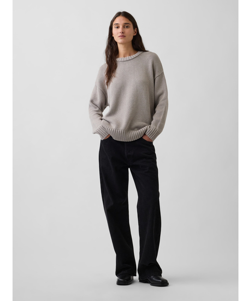 GAP(ギャップ)の「コットン100% オーバーサイズセーター(ニット/セーター・レディース・アイボリー/グリーン系その他/ブラウン系その他2/ブラック/ベージュ/ベージュ系その他/ブラウン・L/M/XS/S/XL/XXS)」の12枚目の写真