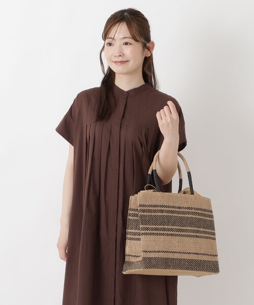 one'sterrace（ワンズテラス）の「SE 雑材 ボーダーボックストート（トートバッグ・レディース・ブラック系8/ベージュ系8/ベージュ系その他7・99）」の18枚目の写真