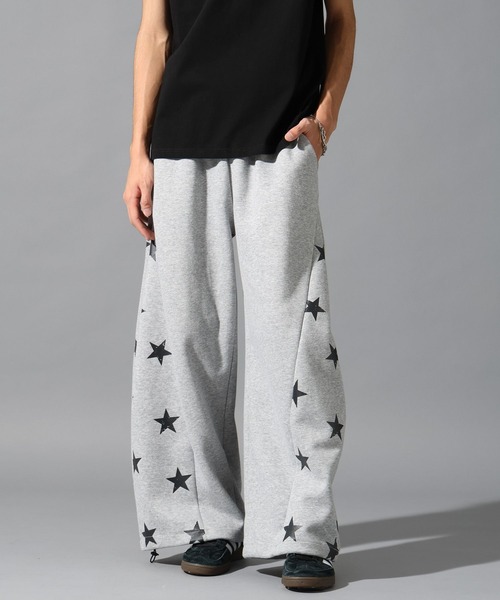 LAND MUSEUM(ランドミュージアム)の「LAND MUSEUM/サイドスタースウェットパンツ(裏毛)(スウェットパンツ・メンズ・グレー/ブラック・MEDIUM/LARGE)」の1枚目の写真