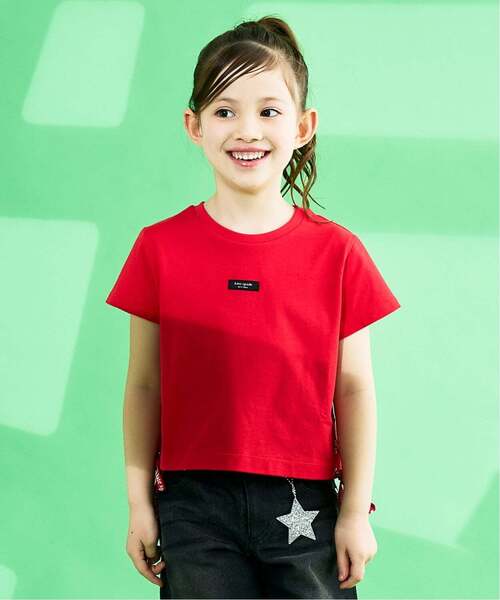kate spade new york kids(ケイトスペードニューヨーク)の「サイドレースアップTシャツ(Tシャツ/カットソー・キッズ・レッド/オフホワイト・120cm/150cm/160cm/130cm/140cm)」の1枚目の写真