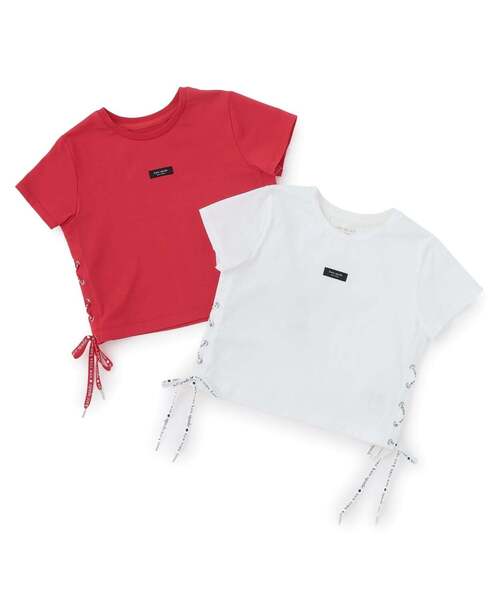 kate spade new york kids(ケイトスペードニューヨーク)の「サイドレースアップTシャツ(Tシャツ/カットソー・キッズ・レッド/オフホワイト・120cm/150cm/160cm/130cm/140cm)」の8枚目の写真