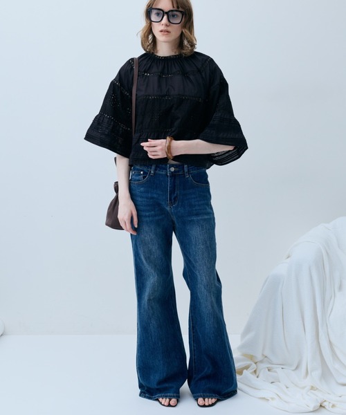 flaeu(フラユ)の「Semi Flare Denim(デニムパンツ・レディース・ブルー・SMALL/MEDIUM)」の7枚目の写真