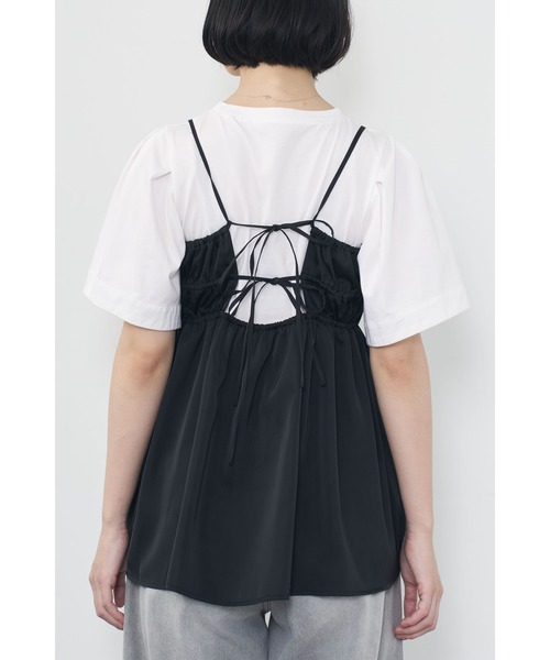 Limue（リミュ）の「サテンドッキングTee（Tシャツ/カットソー・レディース・ベージュ/ブラック・FREE）」の14枚目の写真
