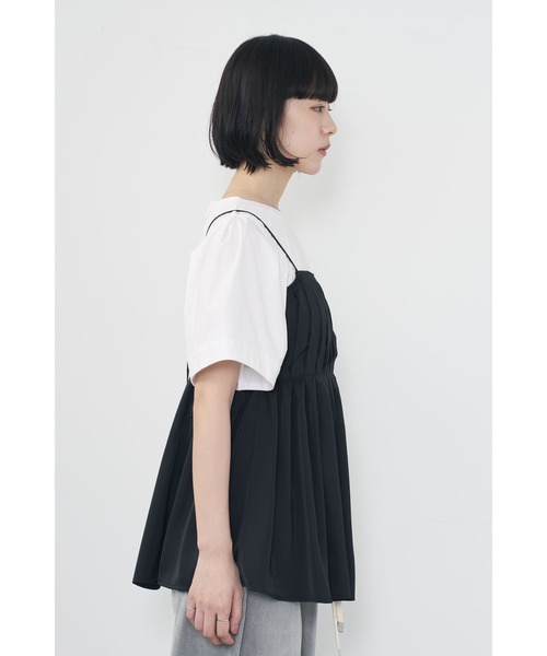Limue（リミュ）の「サテンドッキングTee（Tシャツ/カットソー・レディース・ベージュ/ブラック・FREE）」の12枚目の写真