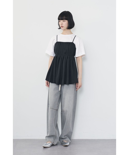 Limue（リミュ）の「サテンドッキングTee（Tシャツ/カットソー・レディース・ベージュ/ブラック・FREE）」の20枚目の写真