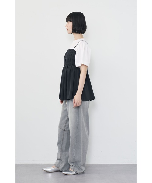Limue（リミュ）の「サテンドッキングTee（Tシャツ/カットソー・レディース・ベージュ/ブラック・FREE）」の21枚目の写真
