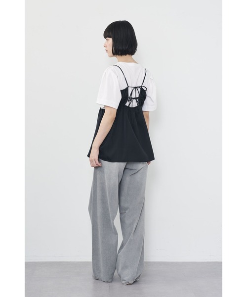 Limue（リミュ）の「サテンドッキングTee（Tシャツ/カットソー・レディース・ベージュ/ブラック・FREE）」の22枚目の写真