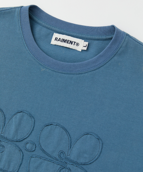 RAIMENT(レイメント)の「フラワーパッチ刺繍ピグメント半袖Tシャツ_ブルー(Tシャツ/カットソー・メンズ・その他・MEDIUM/LARGE/SMALL)」の10枚目の写真