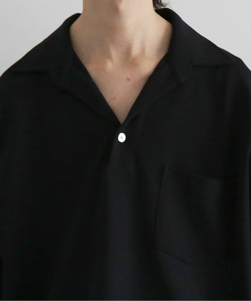 NEONSIGN(ネオンサイン)の「NEONSIGN Unfinished polo "hcs" ls(ポロシャツ・メンズ・ブラック/オフホワイト・44)」の7枚目の写真