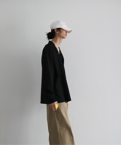 NEONSIGN(ネオンサイン)の「NEONSIGN Unfinished polo "hcs" ls(ポロシャツ・メンズ・ブラック/オフホワイト・44)」の8枚目の写真