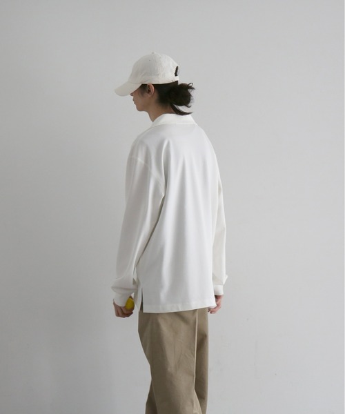 NEONSIGN(ネオンサイン)の「NEONSIGN Unfinished polo "hcs" ls(ポロシャツ・メンズ・ブラック/オフホワイト・44)」の4枚目の写真