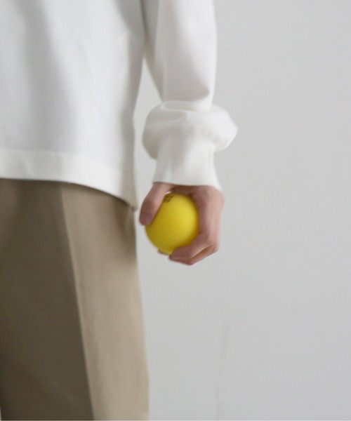 NEONSIGN(ネオンサイン)の「NEONSIGN Unfinished polo "hcs" ls(ポロシャツ・メンズ・ブラック/オフホワイト・44)」の6枚目の写真