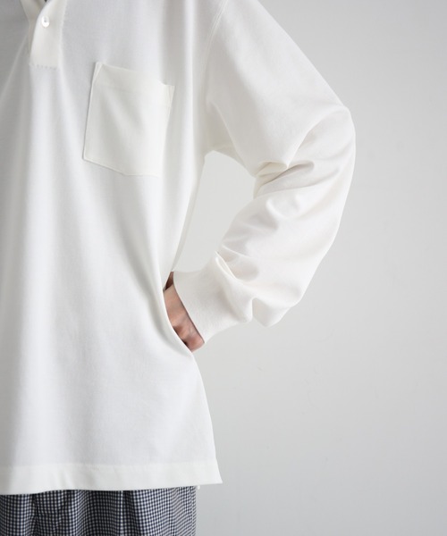NEONSIGN(ネオンサイン)の「NEONSIGN Unfinished polo "hcs" ls(ポロシャツ・メンズ・ブラック/オフホワイト・44)」の18枚目の写真