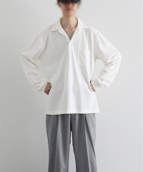 NEONSIGN(ネオンサイン)の「NEONSIGN Unfinished polo "hcs" ls(ポロシャツ・メンズ・ブラック/オフホワイト・44)」の15枚目の写真