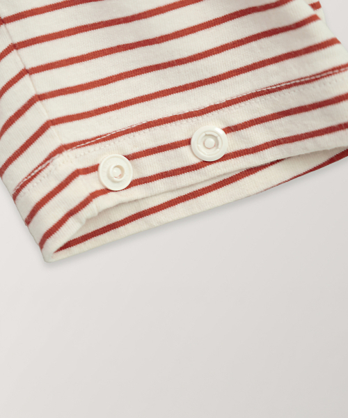 CHIQUITA(チキータ)の「コットンストライプボートネック長袖Tシャツレッド(Tシャツ/カットソー・レディース・レッド・1/2)」の3枚目の写真