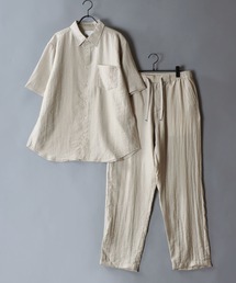 SITRY（シトリー）の「Cool Linen Blend Shirt ＆ Tapered Trousers/セットアップ 2点セット オーバーサイズ 接触冷感 麻混 シャツ＆テーパードパンツ 上下セット（セットアップ）」