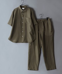 SITRY（シトリー）の「Cool Linen Blend Shirt ＆ Tapered Trousers/セットアップ 2点セット オーバーサイズ 接触冷感 麻混 シャツ＆テーパードパンツ 上下セット（セットアップ）」