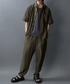 SITRY（シトリー）の「Cool Linen Blend Shirt ＆ Tapered Trousers/セットアップ 2点セット オーバーサイズ 接触冷感 麻混 シャツ＆テーパードパンツ 上下セット（セットアップ・L）」