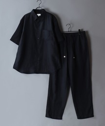 SITRY（シトリー）の「Cool Linen Blend Shirt ＆ Tapered Trousers/セットアップ 2点セット オーバーサイズ 接触冷感 麻混 シャツ＆テーパードパンツ 上下セット（セットアップ）」