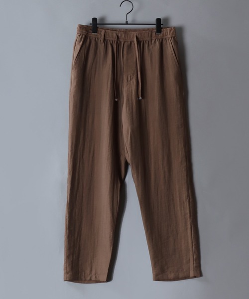 SITRY(シトリー)の「Cool Linen Blend Shirt & Tapered Trousers/セットアップ 2点セット オーバーサイズ 接触冷感 麻混 シャツ&テーパードパンツ 上下セット(セットアップ・メンズ・ブラック/カーキ/ベージュ/ブラウン・LL/L/M)」の16枚目の写真